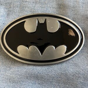 Black and Silver DC BAT Belt Buckle